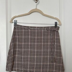 American Eagle Outfitters Brown Plaid Mini Skirt